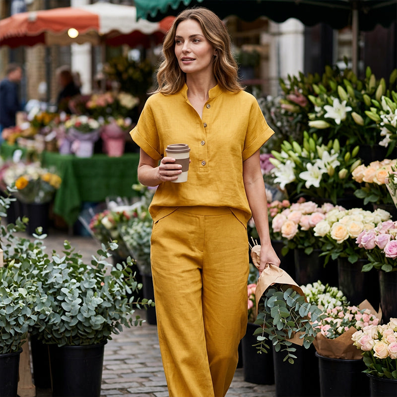 👚 50% RABATT NU! 👖 Kvinnors 2-delat Set – Enfärgat, Casual & Bekvämt – Mix & Match, Mångsidig För Vardagen ✨