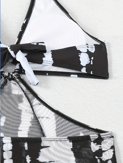 👙 TIDSBEGRÄNSAD 50% RABATT! ✨ Randig Tvådelad Baddräkt – Knythalter, Ringdetalj, Hög Sträckbarhet 🌊