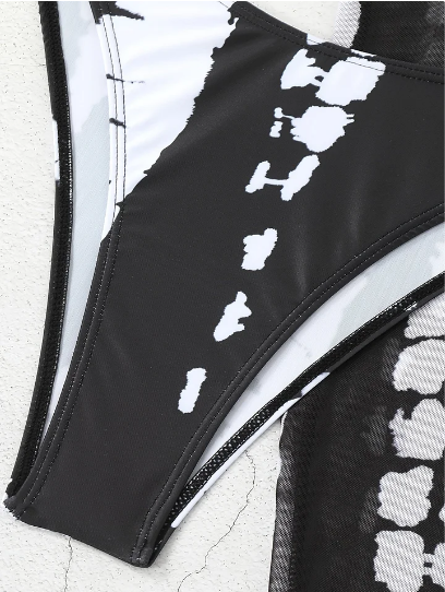 👙 TIDSBEGRÄNSAD 50% RABATT! ✨ Randig Tvådelad Baddräkt – Knythalter, Ringdetalj, Hög Sträckbarhet 🌊
