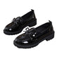 👞 50% RABATT NU! ✨ Loafers med rosett i lackläder för damer – Glansigt & Elegant – Stabil klack & Bequem 🎀
