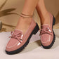 👞 50% RABATT NU! ✨ Loafers med rosett i lackläder för damer – Glansigt & Elegant – Stabil klack & Bequem 🎀