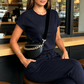 👚 50% RABATT NU!🌿 Bekvämt Tracksuit för Damer – Tvådelat Set med Fickor & Justerbar Dragsko – Andningsbart Polyester Loungewear i 8 Färger 🏃‍♀️