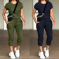 👚 50% RABATT NU!🌿 Bekvämt Tracksuit för Damer – Tvådelat Set med Fickor & Justerbar Dragsko – Andningsbart Polyester Loungewear i 8 Färger 🏃‍♀️