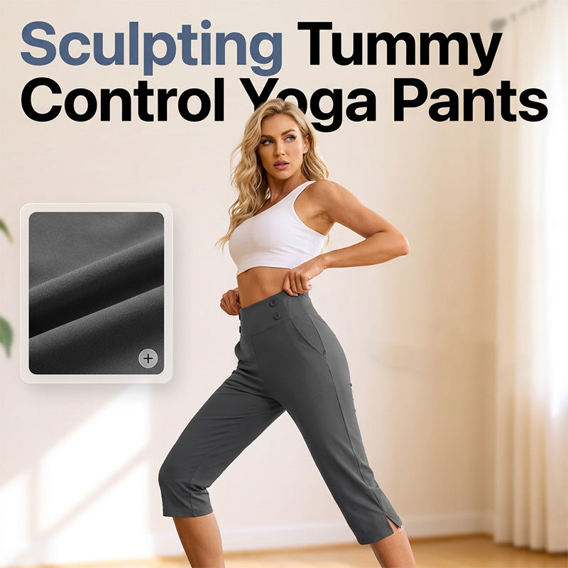 🧘‍♀️ 50% RABATT NU!✨ Eleganta Yogabyxor med Formande Effekt – Magstöd & Djupa Fickor – Träning & Lifestyle 🔥