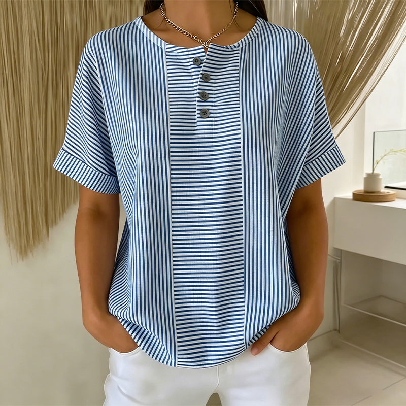 🌸 50 % RABATT NU! 🌸Randig Henley-tröja för damer