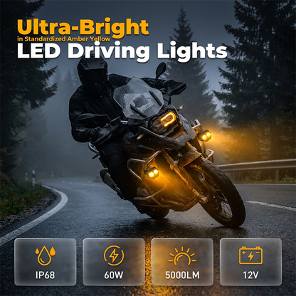 🔥50% RABATT NU!!🔥 Tvåfärgad LED Motorcykelstrålkastare