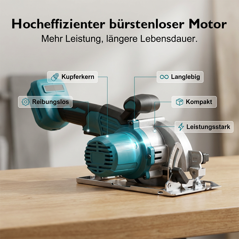 🛠️ ⏰ Endast idag-50% RABATT NU!🎯 Höghastighets Sladdlös Cirkelsåg med Borstlös Motor – 21V Kraftpaket & Dubbla Batterier 🔋