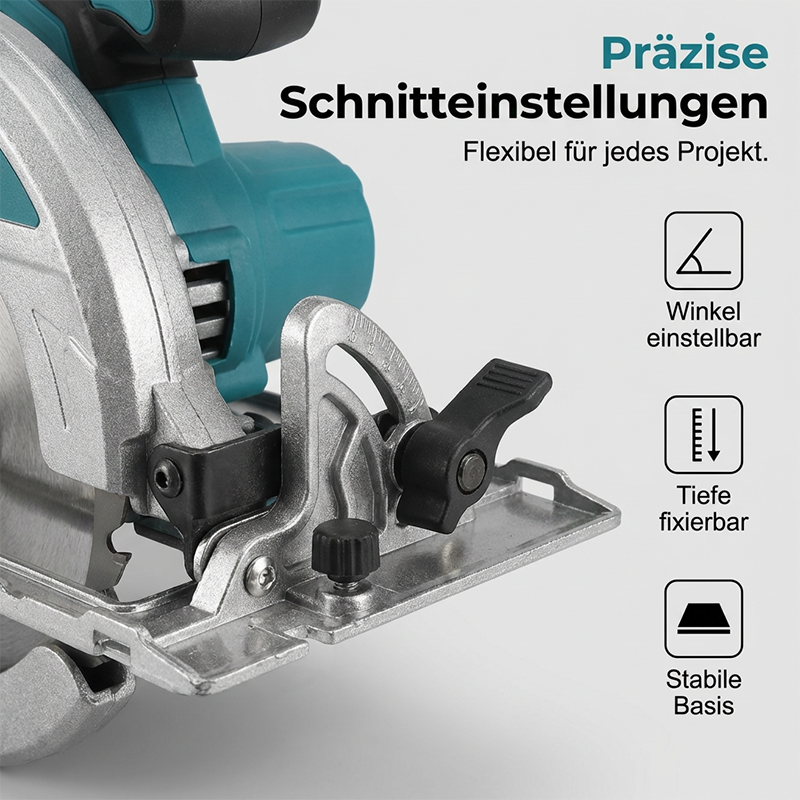 🛠️ ⏰ Endast idag-50% RABATT NU!🎯 Höghastighets Sladdlös Cirkelsåg med Borstlös Motor – 21V Kraftpaket & Dubbla Batterier 🔋