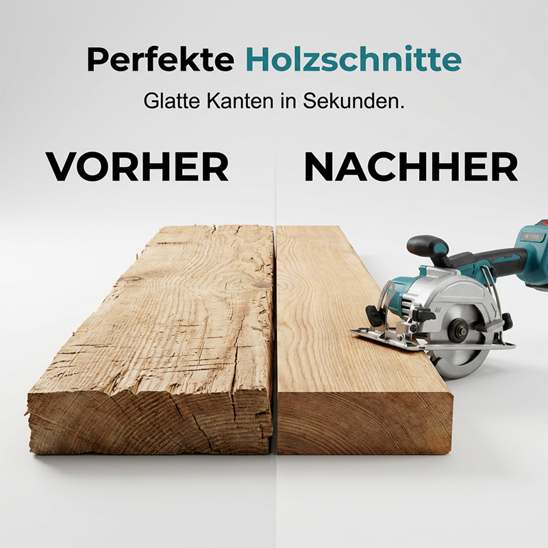 🛠️ ⏰ Endast idag-50% RABATT NU!🎯 Höghastighets Sladdlös Cirkelsåg med Borstlös Motor – 21V Kraftpaket & Dubbla Batterier 🔋
