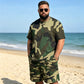 Herr Kamouflagetryckt T-shirt & Shorts Set