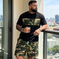 Herr Kamouflagetryckt T-shirt & Shorts Set