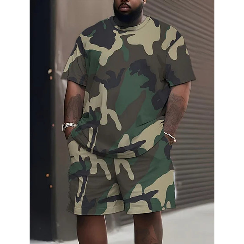 Herr Kamouflagetryckt T-shirt & Shorts Set