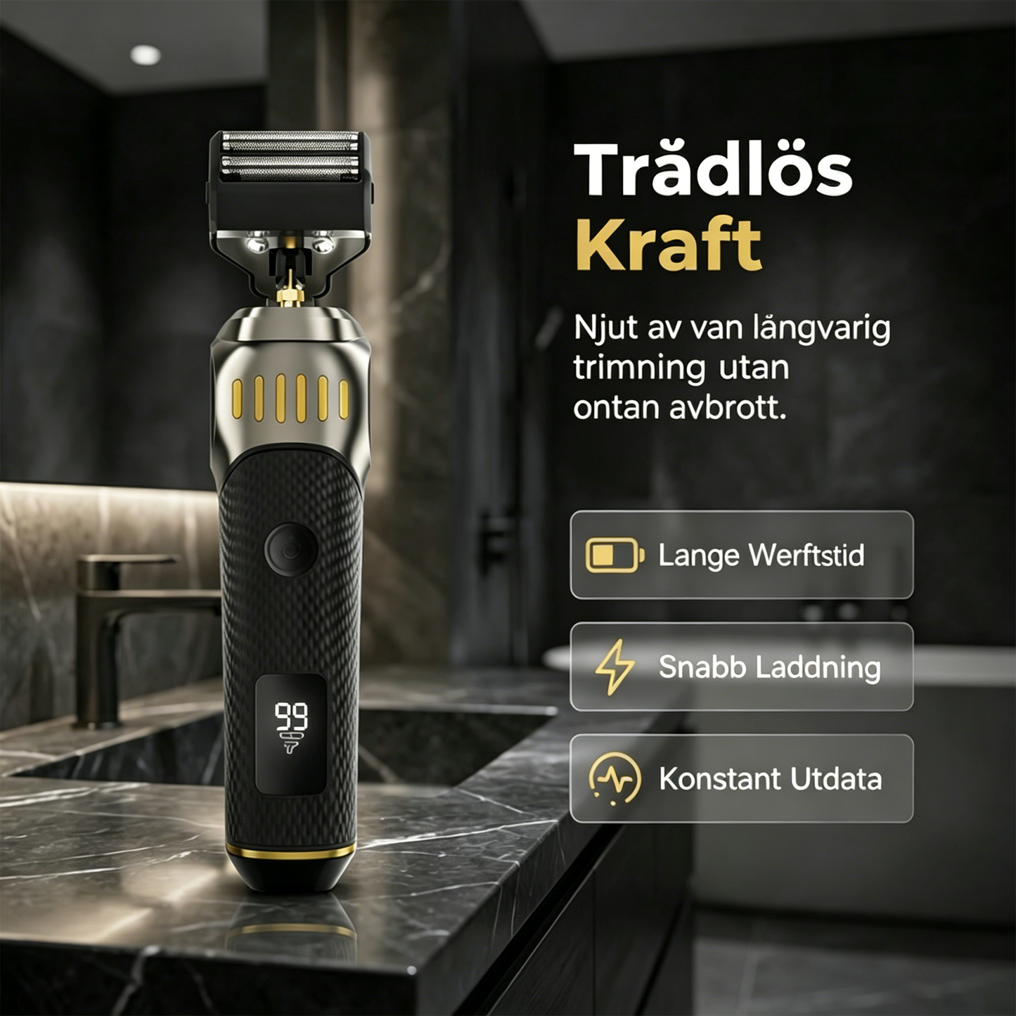 🌞VÅRREA 50% RABATT!🧔Luxe 3-i-1 professionell vårdset för män - T-skärmaskin, folieklippare & näsborstrimmer - Med LED-display & USB-laddbar
