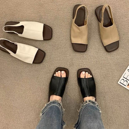 👡 50% RABATT! 🔥 Retro-sandaler med fyrkantig tå & hälrem för damer – 2026 nyhet – Bekväma, stabila & perfekta för sommar, bröllop eller vintage-inspirerade looks ✨