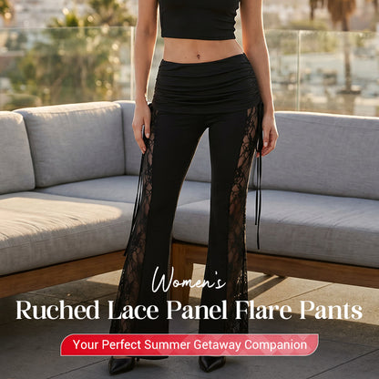 👖 50% RABATT NU!🌸 Dam Ryschad Spetspanel Vida Byxor – Eleganta & Smickrande – Stretchiga Vida Byxor 💃