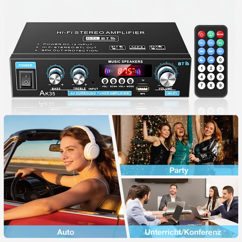 🔥50% RABATT! 🔥2-kanals 600 W mini-hifi-förstärkare med digital Bluetooth-ljud och FM-radio