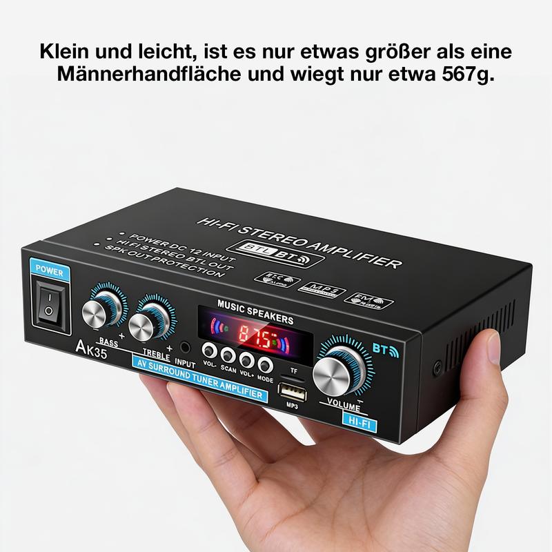 🔥50% RABATT! 🔥2-kanals 600 W mini-hifi-förstärkare med digital Bluetooth-ljud och FM-radio