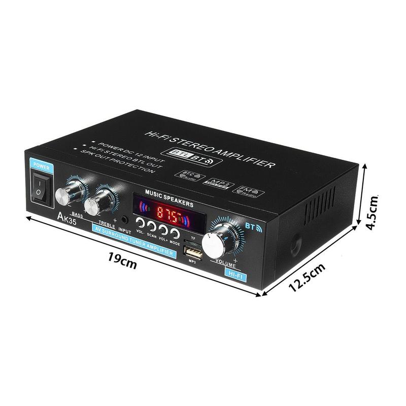 🔥50% RABATT! 🔥2-kanals 600 W mini-hifi-förstärkare med digital Bluetooth-ljud och FM-radio