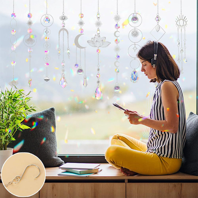 🌈 50% RABATT NU!✨ Dekorativ Solfångare Hängset – Krossbestandig & Färgglada Reflektioner – Perfekt Fönsterdekoration 🏡