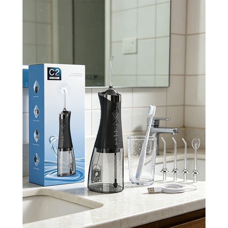 🦷 NU 50 % RABATT! 💧 Sladdlös munsköljare för tandvård | Professionell vattenflossare 🌟