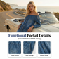👖 50% RABATT NU!🌸 Axelbandslös denimjumpsuit med vida ben – Avslappnad stil, luftig passform och perfekt för sommar och semester