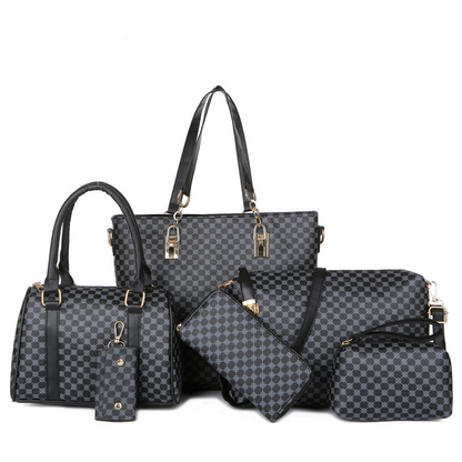 🔥SISTA DAGEN – 50 % RABATT👜 6-delars väskpaket | ✨ Högkvalitativt PU-läder · Klassiskt, slitstarkt och lätt att rengöra🎒