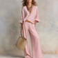 🍁2026 New Arrival👚👖 Chic Women’s V-Neck Top & Wide-Leg Pants Set – One Outfit, Zero Styling Stress
