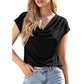 ⏰ 50 % RABATT – Endast under en begränsad tid ✨Damtop med vattenfallsringning ✨ Feminin stil & eleganta kapärmar