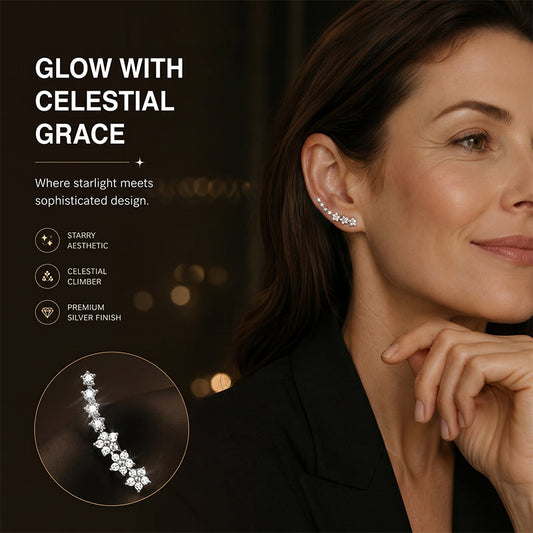 ✨ 50% RABATT! 🌟 Starry flower rhinestone ear climber örhängen – Glittrande kristaller & bekväm klätterdesign – Perfekt för vardagslyx eller speciella tillfällen – elegant & festlig 🌸