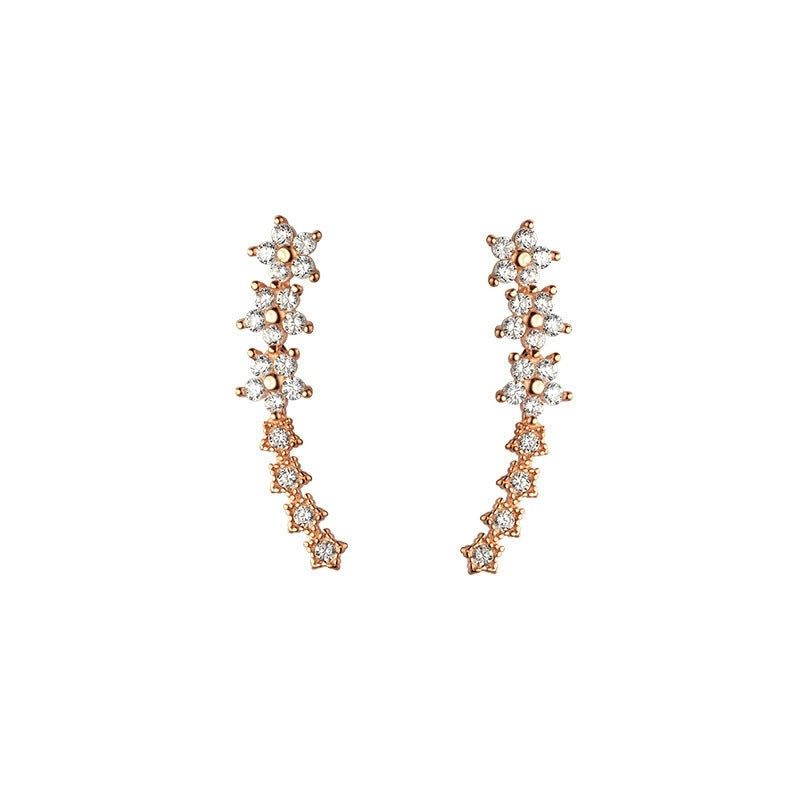 ✨ 50% RABATT! 🌟 Starry flower rhinestone ear climber örhängen – Glittrande kristaller & bekväm klätterdesign – Perfekt för vardagslyx eller speciella tillfällen – elegant & festlig 🌸