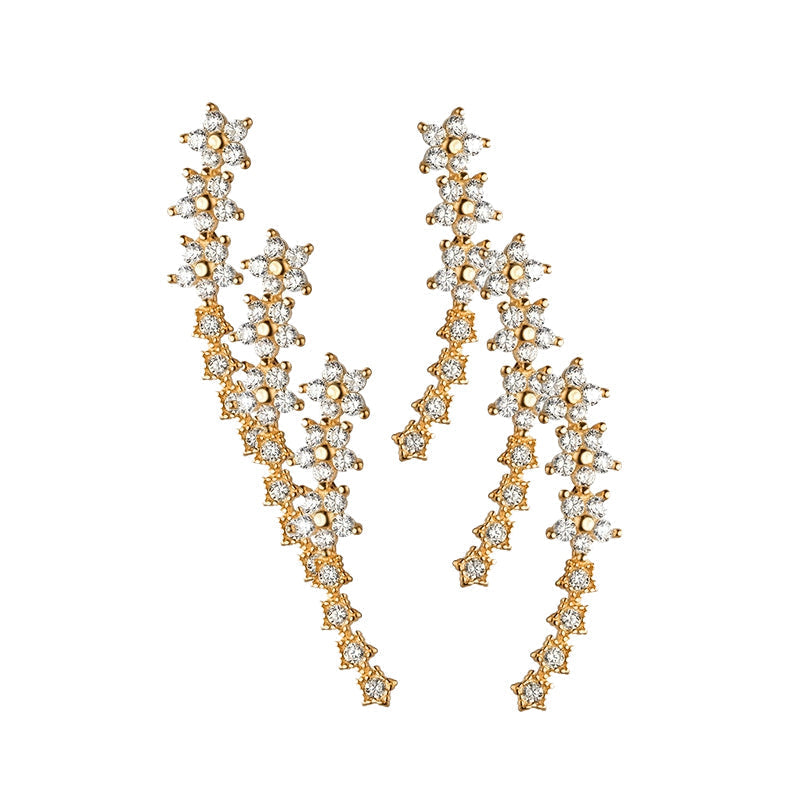 ✨ 50% RABATT! 🌟 Starry flower rhinestone ear climber örhängen – Glittrande kristaller & bekväm klätterdesign – Perfekt för vardagslyx eller speciella tillfällen – elegant & festlig 🌸