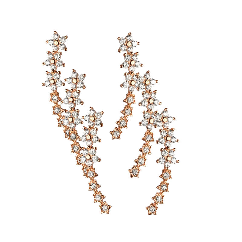 ✨ 50% RABATT! 🌟 Starry flower rhinestone ear climber örhängen – Glittrande kristaller & bekväm klätterdesign – Perfekt för vardagslyx eller speciella tillfällen – elegant & festlig 🌸