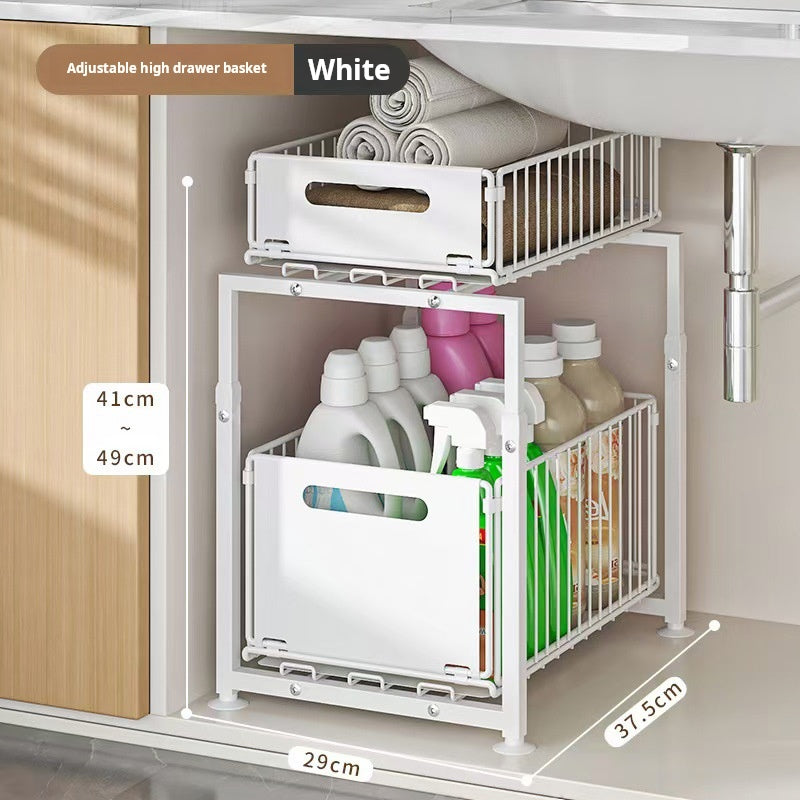 🗄️ 50% RABATT NU! 📦 Dubbelt Utdragbart Skåpställ – 5 Justerbara Höjder & 2 Hyllplan – Kolstål & Stor Kapacitet – Ingen Installation Krävs – Perfekt för Kök, Badrum & Kontor 🏠