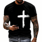 ✝️ BEGRÄNSAD TID: 50 % RABATT! ✨ Herr-T-shirt med tro-motiv – Slitet kors, bekväm passform, hög kvalitet 🧡