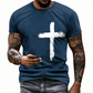 ✝️ BEGRÄNSAD TID: 50 % RABATT! ✨ Herr-T-shirt med tro-motiv – Slitet kors, bekväm passform, hög kvalitet 🧡