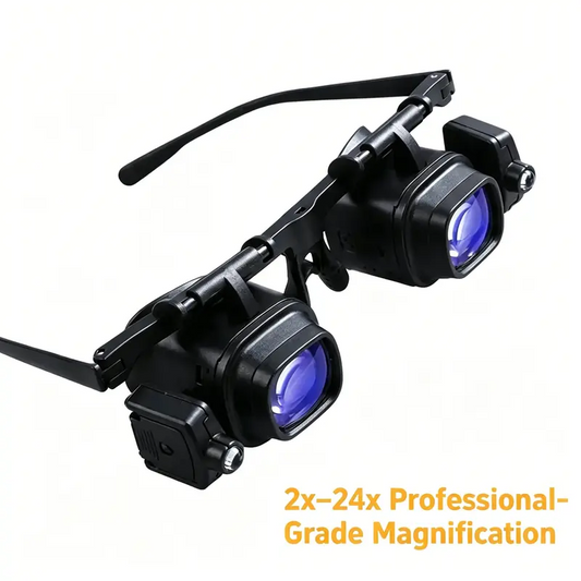🔥 50% RABATT NU 🔬🔍 Precision LED-förstoringsglasögon – handsfree, utbytbara linser & perfekt för detaljarbete 🛠️✨