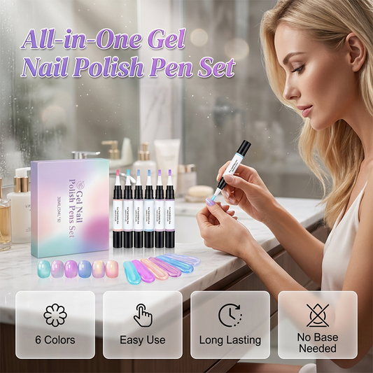 💅✨ 6-delat gellackspennset – Vrid & måla felfria naglar utan grundlack!