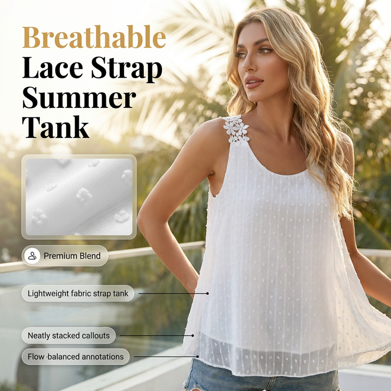 👕✨ 50 % RABATT – ENDAST UNDER EN BEGRÄNSAD TID! Elegant linne med spetsband och prickmönster – avslappnat, feminint och perfekt för sommaren och vardagen ✨