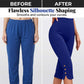 👖50 % RABATT! ✨Mageformande stretchiga capribyxor – hög midja, 4-vägsstretch, eleganta detaljer 🌼