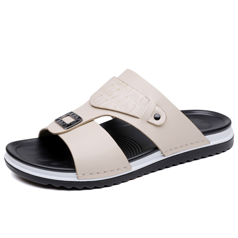 👞 50% RABATT! 💫 Herr konstläder slip-on sandaler – Andningsbar mesh & halksäker sula – Bekväm passform, perfekta för sommar, strand eller vardagspromenader 🏖️