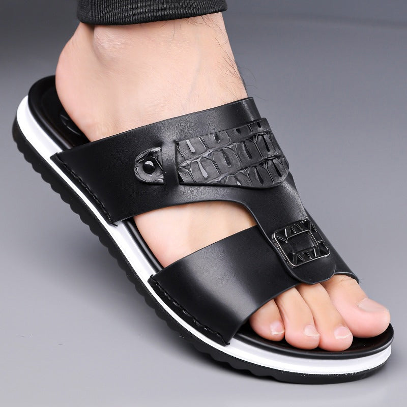 👞 50% RABATT! 💫 Herr konstläder slip-on sandaler – Andningsbar mesh & halksäker sula – Bekväm passform, perfekta för sommar, strand eller vardagspromenader 🏖️