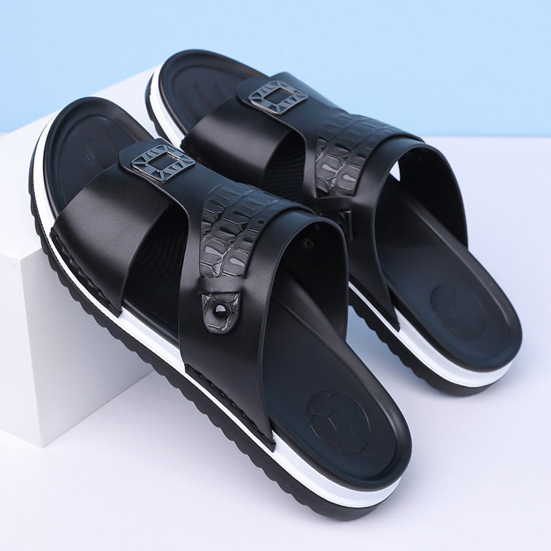 👞 50% RABATT! 💫 Herr konstläder slip-on sandaler – Andningsbar mesh & halksäker sula – Bekväm passform, perfekta för sommar, strand eller vardagspromenader 🏖️