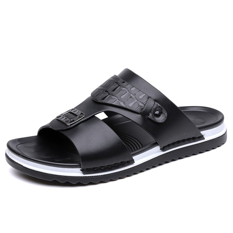 👞 50% RABATT! 💫 Herr konstläder slip-on sandaler – Andningsbar mesh & halksäker sula – Bekväm passform, perfekta för sommar, strand eller vardagspromenader 🏖️