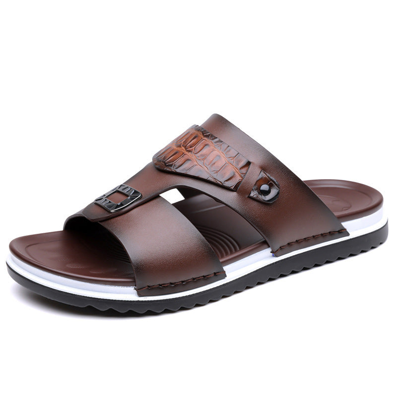 👞 50% RABATT! 💫 Herr konstläder slip-on sandaler – Andningsbar mesh & halksäker sula – Bekväm passform, perfekta för sommar, strand eller vardagspromenader 🏖️