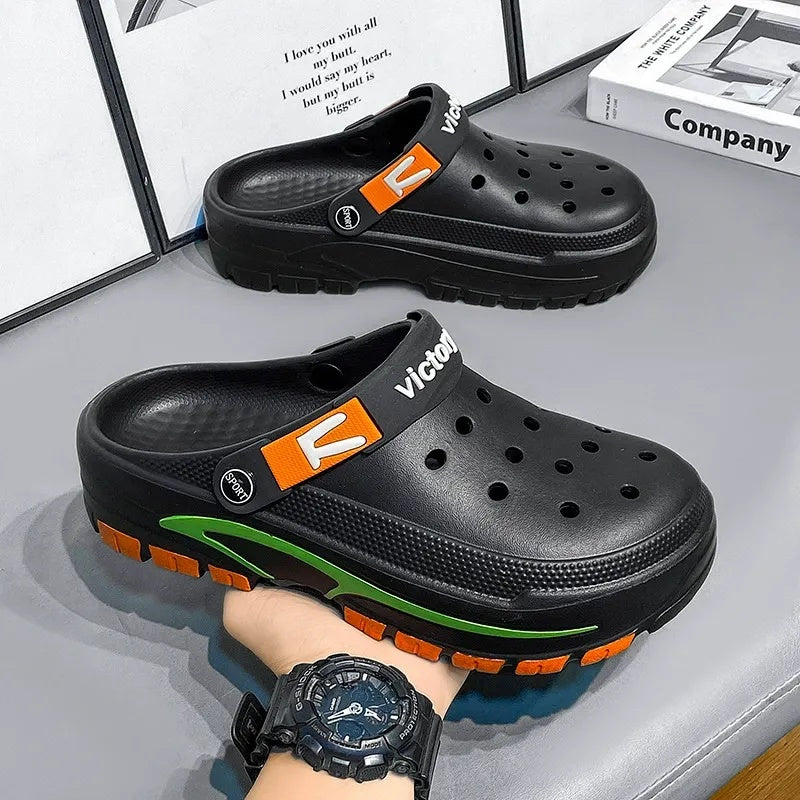 👣 BEGRÄNSAD TID: 50 % RABATT! ✨ Andningsbara slip-on-sandaler för män – 2-i-1, lätta, halkfria 🌊