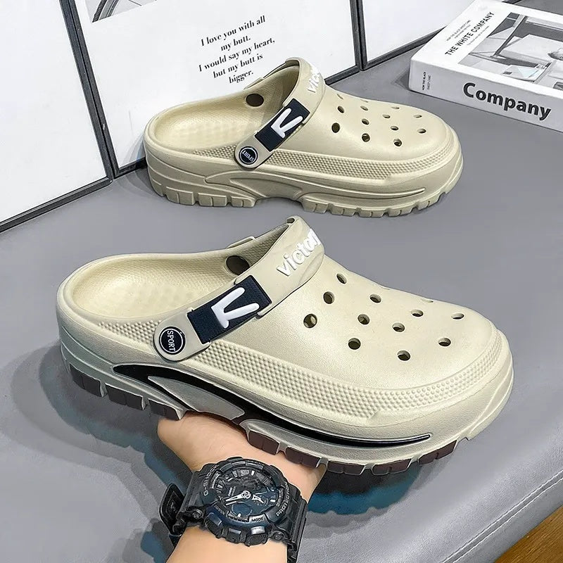 👣 BEGRÄNSAD TID: 50 % RABATT! ✨ Andningsbara slip-on-sandaler för män – 2-i-1, lätta, halkfria 🌊