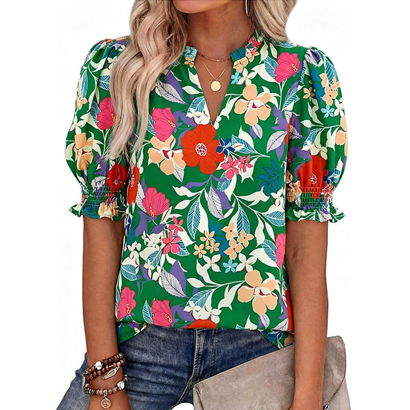 👚 50 % RABATT NU! 🌸 Avslappnad blommig skjorta – mjukt tyg, ledig passform & perfekt för vardag, jobb & fika ☕