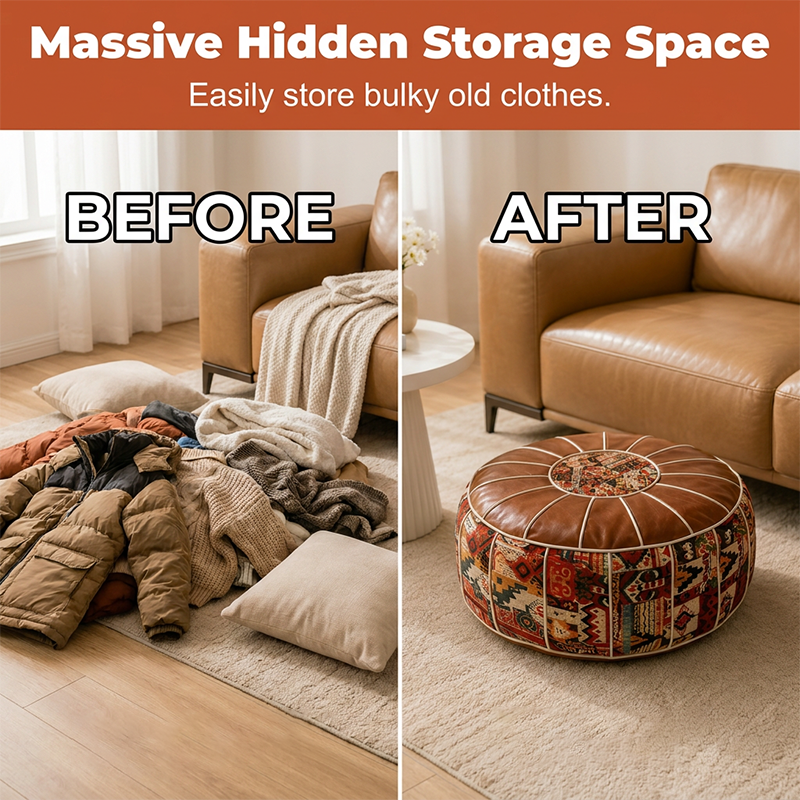 🔥50% RABATT! 🔥Multifunktionell ottoman-sittpuff med förvaring