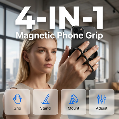 📢📢50 % RABATT !! ⏰Multifunktionellt magnetiskt mobilgrepp och stativ med 4 ringar
