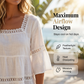 🌸 BEGRÄNSAD TID: 50 % RABATT! 🌸 Elegant sommarblus med fyrkantig halsringning – boho-spets, klockformade ärmar, flödande lager ✨